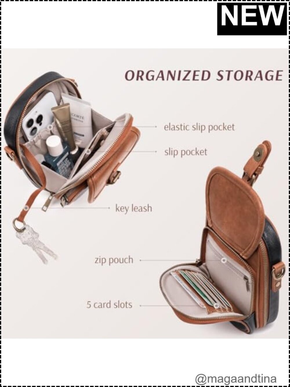 Vintage Mini Crossbody Phone Purse for Women, Vegan Leather Wallet Pouch with - Picture 3 of 6